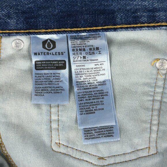 Levis 505 Jeans Mens 52x32 Regular Fit Straight Leg Non-Stretch Blue Stone Wash - Picture 13 of 15